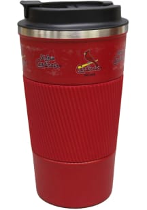 St Louis Cardinals 18oz SS Coffee Tumbler Silicone Wrap Stainless Steel Tumbler - Red