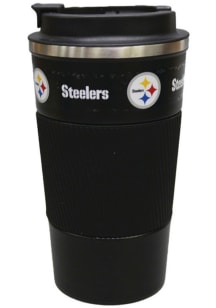 Pittsburgh Steelers 18oz SS Coffee Tumbler Silicone Wrap Stainless Steel Tumbler - Black