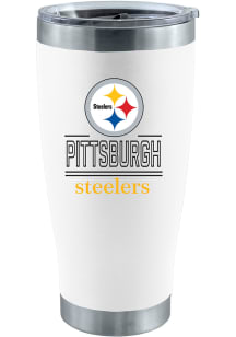 Pittsburgh Steelers 20 oz Classic Crew Stainless Steel Tumbler Stainless Steel Tumbler - White