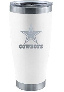 Dallas Cowboys 20 oz Laser Etched Stainless Steel Tumbler Stainless Steel Tumbler - White