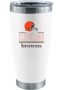 Cleveland Browns 20 oz Classic Crew Stainless Steel Tumbler Stainless Steel Tumbler - White