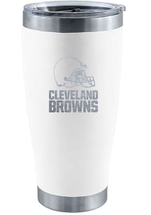 Cleveland Browns 20 oz Laser Etched Stainless Steel Tumbler Stainless Steel Tumbler - White