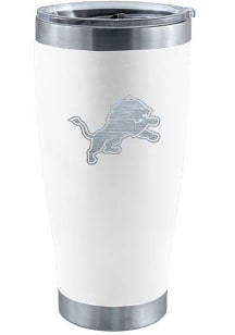 Detroit Lions 20 oz Laser Etched Stainless Steel Tumbler Stainless Steel Tumbler - White