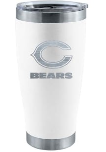 Chicago Bears 20 oz Laser Etched Stainless Steel Tumbler Stainless Steel Tumbler - White