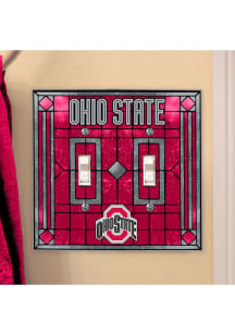 Ohio State Buckeyes Double Art Glass Light Switch Cover