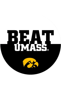 Yellow Iowa Hawkeyes BEAT UMass 3&quot; Button