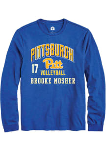 Brooke Mosher Mens Blue Pitt Panthers NIL Arch Logo Long Sleeve Player T Shirt
