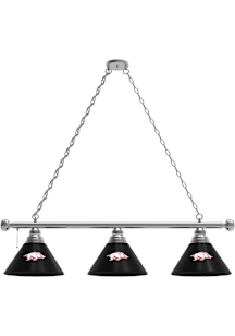 Arkansas Razorbacks 3 Shade Silver Billiard Lamp