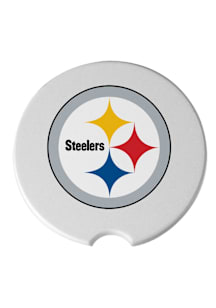 Pittsburgh Steelers Ceramic 2 Pack Car Coaster - White