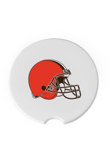 Cleveland Browns 2 Pack Car Coaster - White