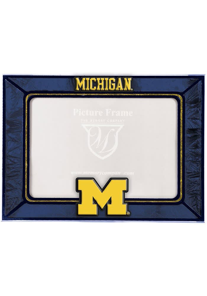 Michigan Pdf Frame Michigan Wolverines 6.5x9 inch Horizontal Art Glass Picture Frame - NAVY