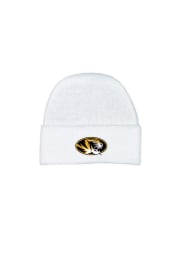 Missouri Tigers White Cuffed Newborn Knit Hat
