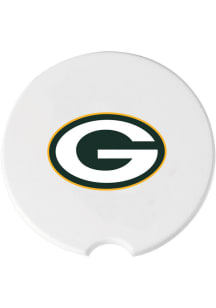 Green Bay Packers Ceramic 2 Pack Car Coaster - White