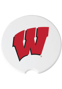 Wisconsin Badgers 2 Pack Car Coaster - White