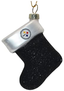 Pittsburgh Steelers Glass Stocking Ornament