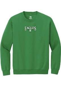 Summit Sportswear Eastern Michigan Eagles Mens Green Embroidered Long Sleeve Crew Sweatshirt