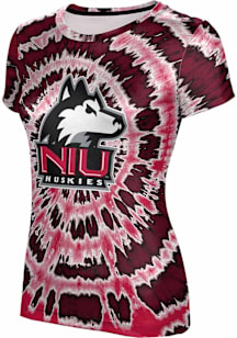 ProSphere Northern Illinois Huskies Womens Red Tie Dye Short Sleeve T-Shirt