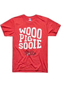 Charlie Hustle Arkansas Razorbacks Red Football Woo Pig Sooie Short Sleeve Fashion T Shirt