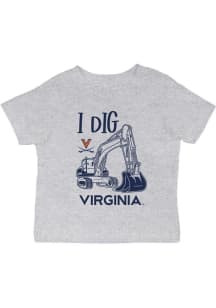 Vive La Fete Virginia Cavaliers Infant Excavator Short Sleeve T-Shirt Grey