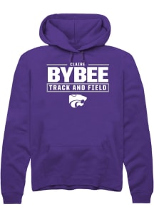 Claire Bybee Rally Mens Purple K-State Wildcats NIL Stacked Box Player Hood