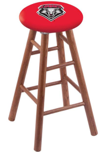 New Mexico Lobos Round Cushion Oak Pub Stool - Brown