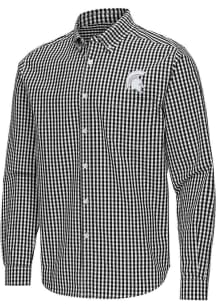 Mens Michigan State Spartans Black Antigua Ellis Long Sleeve Dress Shirt