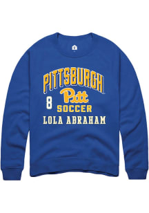 Lola Abraham Rally Mens Blue Pitt Panthers NIL Arch Logo Player Crew