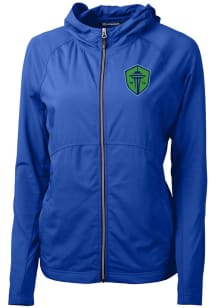 Cutter and Buck Seattle Sounders FC Womens Blue Adapt Eco Light Weight Jacket