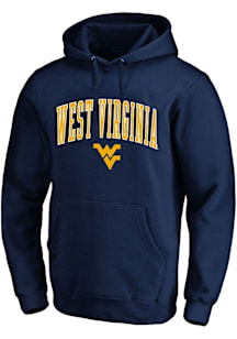 West Virginia Mountaineers Mens Navy Blue Arch Over Logo Big and Tall Hooded Sweatshirt