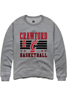 Joya Crawford Cincinnati Bearcats Mens Grey NIL Striped Player Crew
