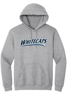 Summit Sportswear West Michigan Whitecaps Mens Grey Alt Logo Wordmark Long Sleeve Hoodie