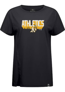 Levelwear Oakland Athletics Womens Black Influx Retro 3D Short Sleeve T-Shirt