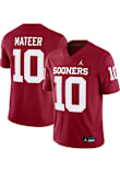 John Mateer  Nike Oklahoma Sooners Crimson NIL Game Jersey Football Jersey