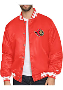 Starter Ottawa Senators Mens Red Triangle Satin Varisty Medium Weight Jacket