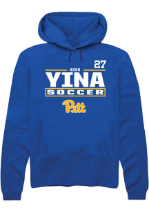 Adoo Yina Rally Mens Blue Pitt Panthers NIL Stacked Box Player Hood