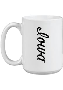 White Iowa Hawkeyes 15oz Vault Sketch Ceramic Mug