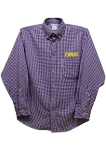 Vive La Fete Prairie View A&M Panthers Youth Purple Gingham Long Sleeve Polo
