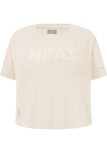 Pro Standard Miami Heat Girls White Neutral Short Sleeve Fashion T-Shirt