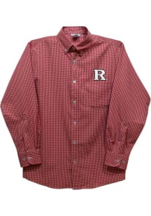Vive La Fete Rutgers Scarlet Knights Youth Red Gingham Long Sleeve Polo