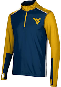 ProSphere West Virginia Mountaineers Mens Navy Blue Counter Long Sleeve Qtr Zip Pullover