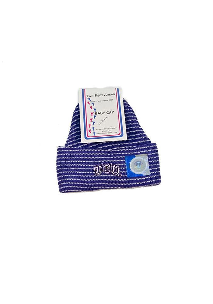 TCU Horned Frogs Purple Cuffed Newborn Knit Hat