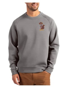Mens Minnesota Golden Gophers Graphite Cutter and Buck Vault Roam Crew Sweatshirt