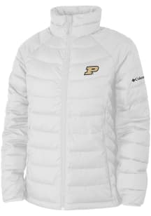 Womens Purdue Boilermakers White Columbia Powder Lite Heavy Weight Jacket