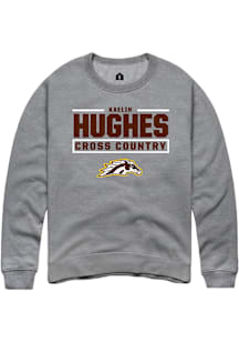 Kaelin Hughes Western Michigan Broncos Mens Grey NIL Stacked Box Player Crew