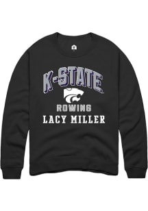 Lacy Miller Rally Mens Black K-State Wildcats NIL Arch Logo Player Crew