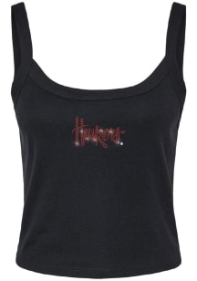 Womens Nebraska Cornhuskers Black Summit Sportswear Rhinestone Tank Top