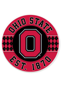 Red Ohio State Buckeyes Argyle Car Coaster