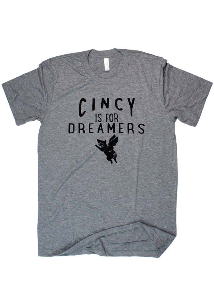 Rivertown Inkery Cincinnati Grey Cincy Is For Dreamers Short Sleeve T Shirt