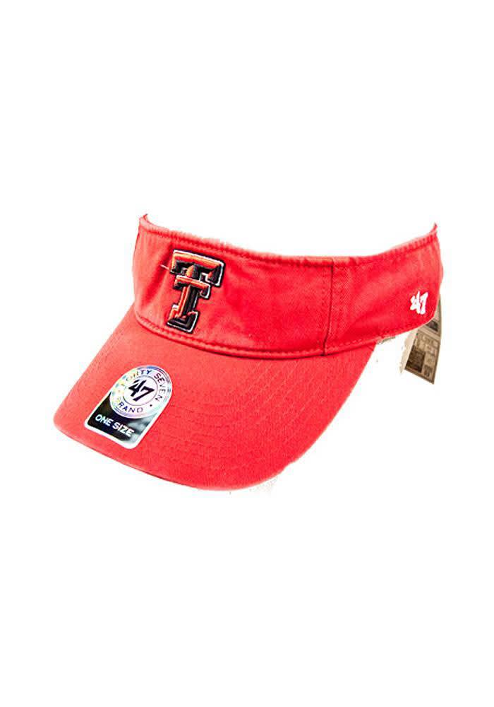 47 Texas Tech Red Raiders Mens Red Clean Up Adjustable Visor