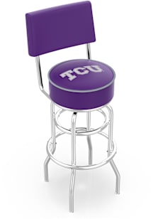TCU Horned Frogs Double-Ring Swivel with Back Pub Stool - Black